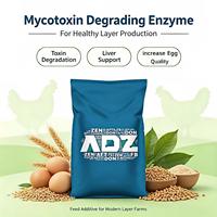 Additif alimentaire pour volailles favorisant la santé intestinale et hépatique, augmentant la consommation d'aliments et les performances de production, enzyme dégradant les mycotoxines
