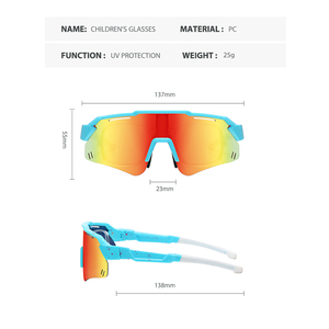 Occhiali da sole sportivi per ciclismo all'aperto con logo personalizzato in plastica all'ingrosso occhiali da baseball per giovani polarizzati - Product Image 5