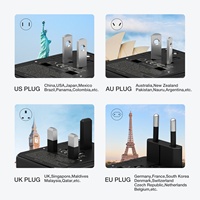 Adaptateur de voyage universel Wontravel 45W tout-en-un avec 3 prises AC et USB Type-C QC3.0 pour ordinateur portable, appareil photo et téléphone