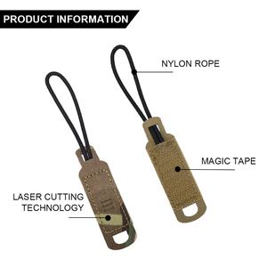 Tiradores de Cremallera Tácticos, Gancho y Bucle, Asa para Mochila, Cordón Molle, Nylon 500D, Corte Láser, Accesorios para Bolsas de Caza - Product Image 3