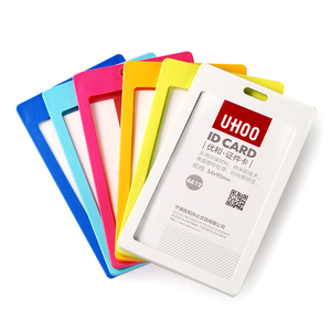 UhooハードプラスチックIDカードホルダービジネス学生展示会IDカード名バッジホルダーストラップIDカードホルダー付き - Product Image 1