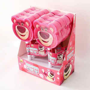 Toptan yüksek kaliteli şekerler çilek ayı şekilli lollipoplar 50g (5 adet) egzotik aperatif - Product Image 1