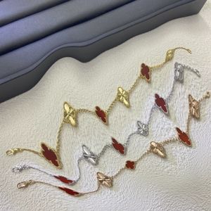 भव्य सुरुचिपूर्ण चार पत्ती क्लैवर ब्रेसलेट रंगीन श्रृंखला और लिंक फैशन गहने - Product Image 4