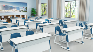 Bán Hot MDF + nhựa + thép trường học sinh viên lớp học bàn Bàn và ghế Bộ đồ nội thất trường học nghiên cứu bảng cho sinh viên đại học - Product Image 2