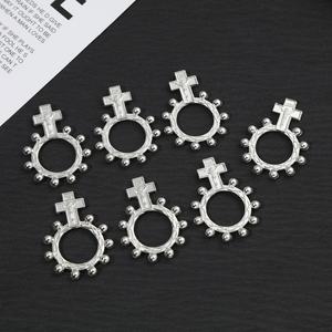 カトリックウェディングリングロザリオトレンディパンクスタイル合金ジュエリーアクセサリーパーソナライズクロスギアブレスレットペンダント - Product Image 6