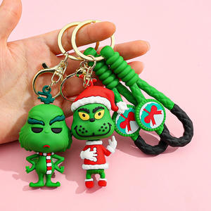 Nuevo Llavero de Goma con Forma de <span class=keywords><strong>Grinch</strong></span> Navideño, Colgante 3D de Dibujos Animados, Monstruo de Pelo Verde, Figura Decorativa, <span class=keywords><strong>Personajes</strong></span> de Anime - Product Image 1