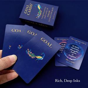 Cartes inspirantes personnalisées à bord doré mat, cartes de buts personnalisables, jeu avec encres riches et profondes, OEM pour marques renommées - Product Image 1