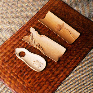 Carved Bamboo <b>Tea</b> Scoop Flat Shape Eco Friendly Asian Zen Style <b>Tea</b> Utensil For <b>Tea</b> <b>Set</b> Accessories - Product Image 1