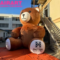 Ours de Noël gonflable personnalisé, dessin animé d'ours de Noël gonflable en peluche pour l'affichage