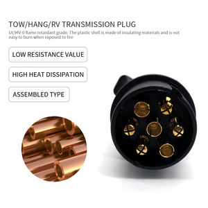 <span class=keywords><strong>Prise</strong></span> de <span class=keywords><strong>remorque</strong></span> étanche à <span class=keywords><strong>7</strong></span> broches Connecteur de câblage de type 12V Connecteur ISO 1724 pour le remorquage de caravane avec contacts en cuivre - Product Image 3