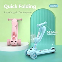 Trottinette Tricycle pour Enfants, Fourniture Directe Usine, avec Musique Intégrée et Lumières LED, Plateforme Antidérapante, Pliable