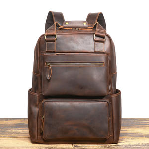 Sac bandoulière unisexe en cuir véritable avec fermeture éclair, grande capacité, imperméable et antivol - Product Image 5