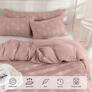 Bán Buôn Mềm 100% Sợi Nhỏ 3 Miếng Vua Kích Thước Tufted Duvet Cover Với Vỏ Gối Thiết Lập Jacquard Thêu Bộ Đồ Giường Nhà Thiết Lập - Product Image 2