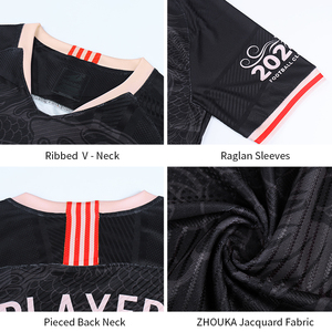 <span class=keywords><strong>Maglia</strong></span> da Calcio Jacquard di Alta Qualità Produttore <span class=keywords><strong>Personalizzata</strong></span> a Sublimazione Nera Uniforme da Squadra di Calcio da Uomo Vendita Diretta dalla Fabbrica - Product Image 4