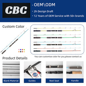 Canne à pêche baitcasting en fibre de verre/carbone, vente directe d'usine, MH, 2 sections, pour la pêche en mer - Product Image 6