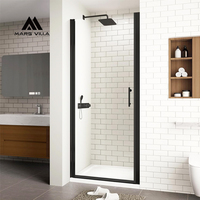 Porte de douche pivotante de luxe minimaliste Mars Villa, conception personnalisée avec charnières à fermeture automatique, meilleure alternative 2026, fabrication
