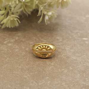 Bague Soleil Céleste Plaqué Or 14K Argent Luxe Mariage Quotidien - Product Image 4