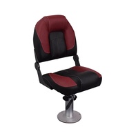 Chaises de capitaine de bateau marin pliantes à dossier bas, durables, en vinyle imperméable