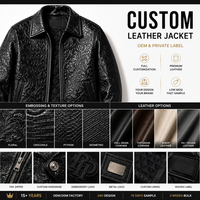 Fabricant de vestes en cuir gaufré sur mesure OEM ODM, blouson en cuir de vachette à marque privée, développement de marque avec logo personnalisé, usine