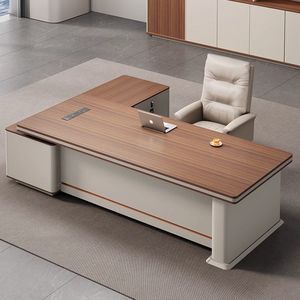 <span class=keywords><strong>Scrivania</strong></span> da Ufficio Moderna e Lussuosa in Legno, Postazione di Lavoro per CEO, Design High-Tech, Mobili per Ufficio Dirigenziale - Product Image 3