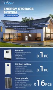 Suoer 15kwh ibrido sistema di energia solare pannelli solari Mppt potenza 10 Kw batteria al litio sistemi di energia solare per tutta la casa - Product Image 6
