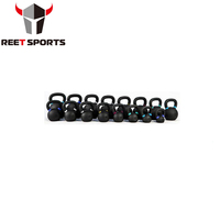 Kettlebell en fonte et acier massif, durable, avec revêtement thermolaqué et poignée confortable pour l'entraînement physique (vente en gros)