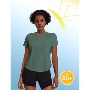 Camiseta Deportiva Holgada para Mujer, Color Verde Militar, Talla XL, Cuello Redondo, Asimétrica, Absorbe el Sudor, Secado Rápido, para Yoga - Product Image 2