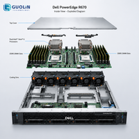 Serveur d'entreprise d'occasion avec 128 Go de DDR5 et 8 SSD NVMe, processeur Intel Xeon 3,4 GHz, serveur rack Dell PowerEdge R670