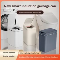 Poubelle à ouverture automatique par couvercle à capteur intelligent pour la maison Poubelle scellée pour la cuisine et la salle de bain, anti-odeur, de grande capacité