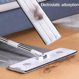 Набор для уборки: прямоугольная пластиковая корзина, ведро для швабры с плоским дном, система отжима без рук, высокая прочность, скользящая система отжима, микрофибра - Product Image 6