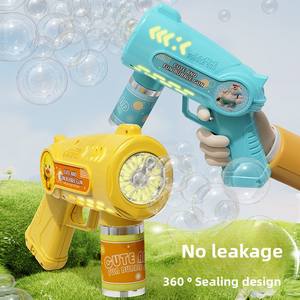 Soplador de burbujas eléctrico portátil de fácil uso, pistola de burbujas de 10 agujeros completamente automática, máquina de burbujas de plástico de dibujos animados para niños - Product Image 2