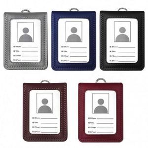 Porte-cartes d'identité et de visite en cuir PU personnalisé, fin, avec cordon, 3 tailles, style tendance - Product Image 5