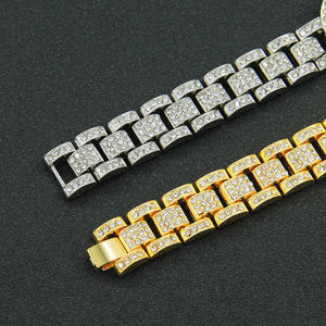 DUYIZHAO Hip Hop Iced Out Miami cadena de eslabones cubanos pulsera de reloj giratoria Jesús correa de reloj pulsera para hombres y mujeres joyería - Product Image 6