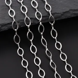 Gold plated 8mm Stainless Steel Jewelry Accessories Embossing <b>Chains</b> for Jewelry Making DIY Women Handmade Link <b>Chains</b> Necklace - Product Image 6