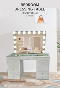 Conjunto de muebles de dormitorio de EE. UU. Europeo, <span class=keywords><strong>tocador</strong></span> de maquillaje, <span class=keywords><strong>tocador</strong></span> de maquillaje Led con <span class=keywords><strong>espejo</strong></span> iluminado - Product Image 5