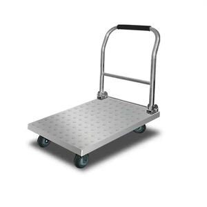창고 호텔 레스토랑 주방 사용을위한 바퀴가 달린 스테인레스 스틸 접이식 헤비 듀티 핸드 트롤리 카트 평판 플랫폼 - Product Image 2