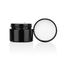 Offre Spéciale de luxe noir 50ml visage crème pour les yeux beurre corporel rond emballage cosmétique pot en verre avec couvercle noir et joint
