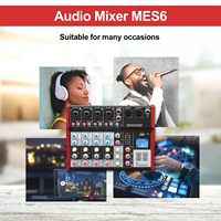 Accuary Pro Audio MES6 Professional 4 canaux DJ Mini Audio Mixer Player Sound Mixer Application USB pour clubs