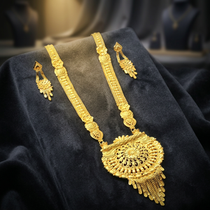 Wholesale Fashion 14K 18K 24K Micro Gold Long Jewelry Set, Brass Micro Forming Long Necklaces, Floral Design Long Necklaces Set. - Product Image 4