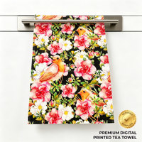 Handuk Dapur Sublimasi Motif Lemon Cerah Bahan Polyester Waffle Harga Pabrik Murah, Serbet Putih Microfiber untuk Dapur