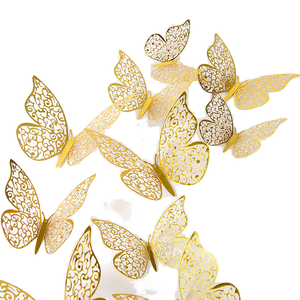 Oferta Especial: Adhesivos de Pared Modernos con Diseño de Mariposa 3D, Texturizados, Metálicos y Huecos, para Decoración del Hogar, Bodas, Cumpleaños, Ecológicos y Fáciles de Colgar - Product Image 3