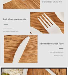 Juego de cubiertos compostables biodegradables 100% CPLA de paja de trigo PLA de almidón de maíz <span class=keywords><strong>bio</strong></span> desechable ecológico - Product Image 6