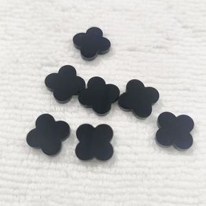 Piedras preciosas <span class=keywords><strong>de</strong></span> ónix negro natural <span class=keywords><strong>de</strong></span> 6MM a 16MM, gemas sueltas <span class=keywords><strong>de</strong></span> ágata <span class=keywords><strong>de</strong></span> trébol <span class=keywords><strong>de</strong></span> cuatro hojas - Product Image 5