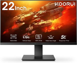 Koorui หน้าจอคอมพิวเตอร์ Full HD ขนาด21.5นิ้ว1080P VA พีซีเดสก์ท็อปแสดงผล75Hz พร้อมหน้าจอ tiltable HDMI/พอร์ต VGA สำนักงานพีซี - Product Image 1