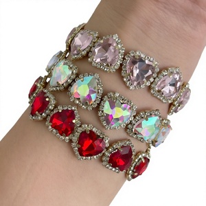 Bracelet en corde tressée avec zircon en forme de cœur, réglable, en cristal, pour femmes, cadeau tendance chrétien, bijoux RED ZION - Product Image 4