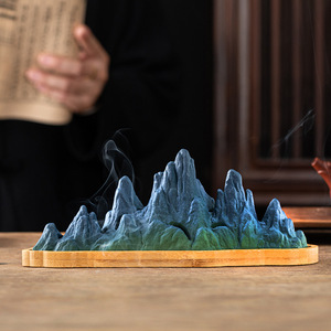 " Migliaia di miglia di fiumi, montagne, bastoncini di bambù e legno, scatola per incenso antica trasformata nel forno, grande - Product Image 2