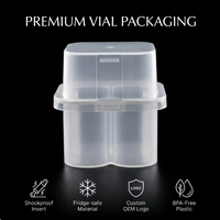 Boîte de rangement transparente en PP avec couvercle à fermeture sécurisée, résistante aux produits chimiques, vente en gros, OEM, haute qualité pour essences biologiques