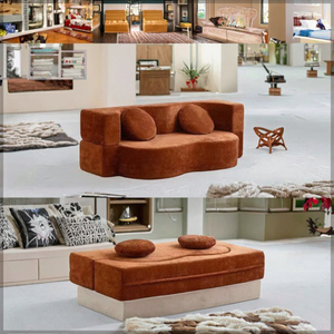 Đồ nội thất phòng khách sang trọng <span class=keywords><strong>sofa</strong></span> cắt với góc tựa lưng vải Ghế giường đặt miếng bọt biển đầy - Product Image 2