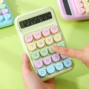 Calculatrice scientifique miniature Bonvada Macaron colorée, alimentée par piles, cylindrique, affichage 12 chiffres - Product Image 3