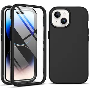 Front and Back 360 Full Protection 2 in 1 Hybrid SArmor Phone Case with Screen Protector For iPhone 15 14 13 12 Pro Max